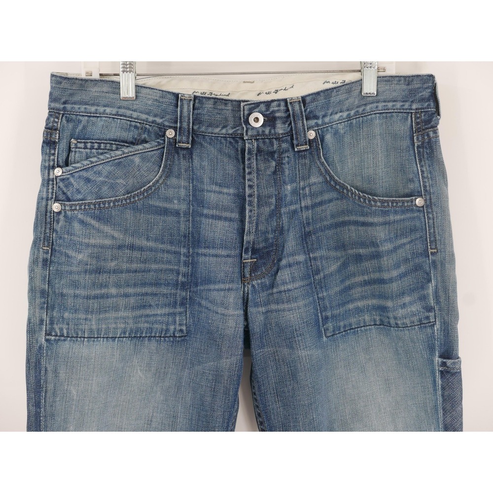 7 For All Mankind Jeans Blue Utility Button Fly Limited Edition 777 Men's 34x33